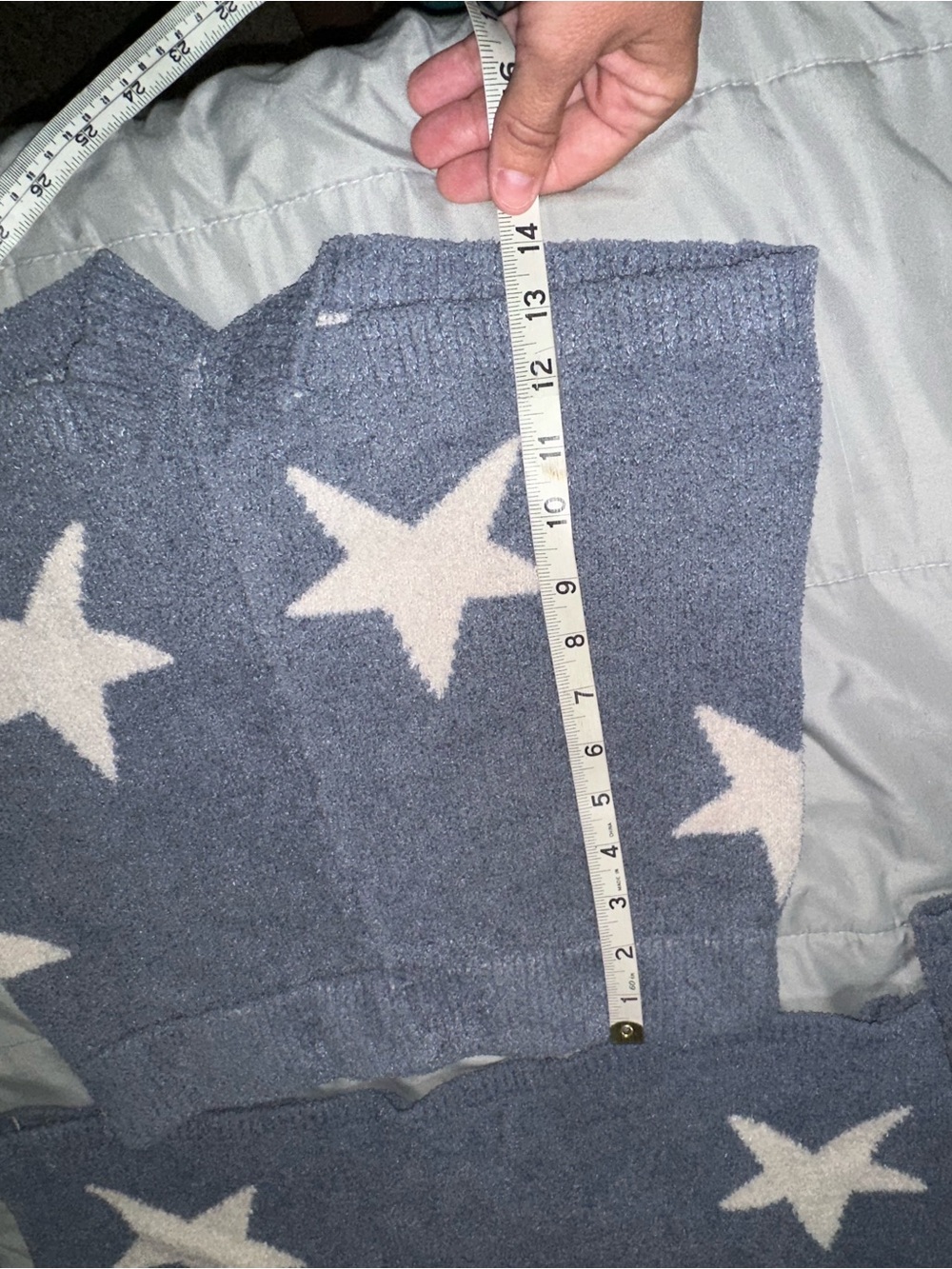 Sincerely Jules Two Piece Matching Fuzzy Knit Lounge Set Blue Stars Sz M Cozy - Picture 8 of 8